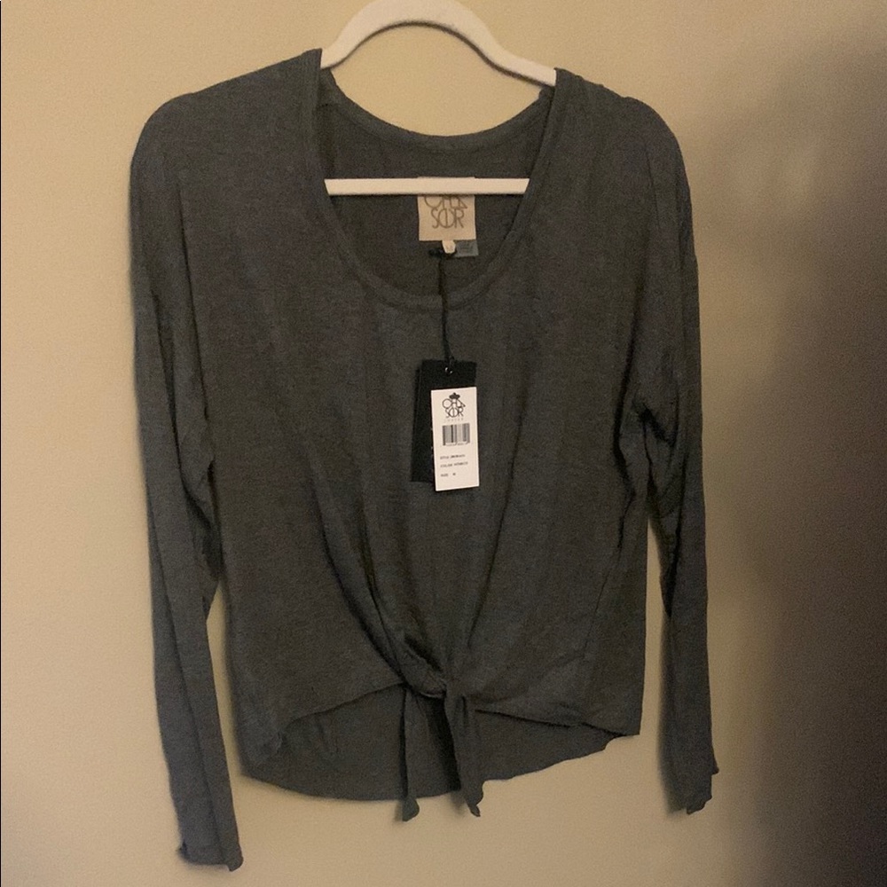 Gray Long Sleeve Top